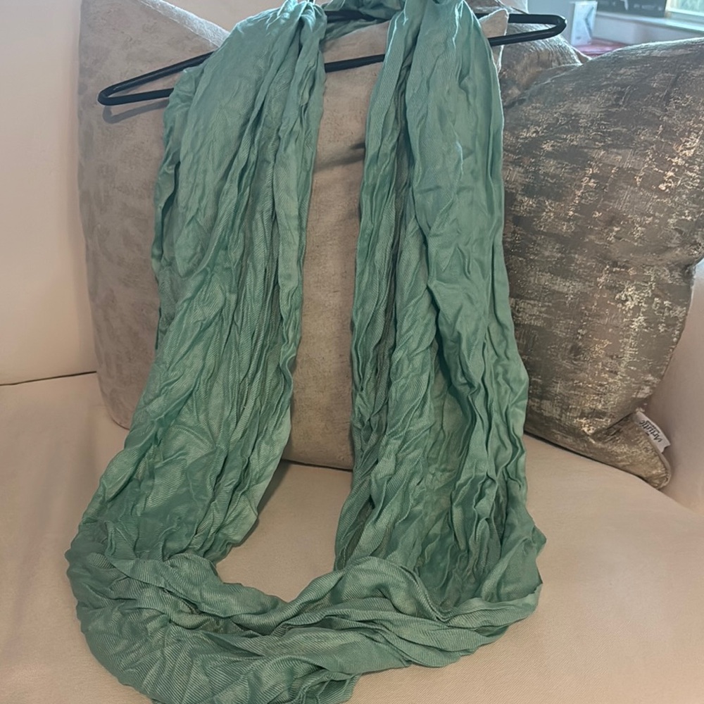 Large sea foam green infinity scarf.